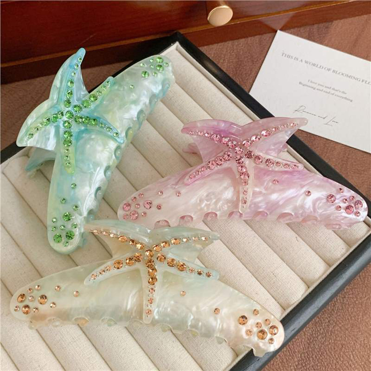 Acetic Acid Starfish Shell Hair Claw Clips