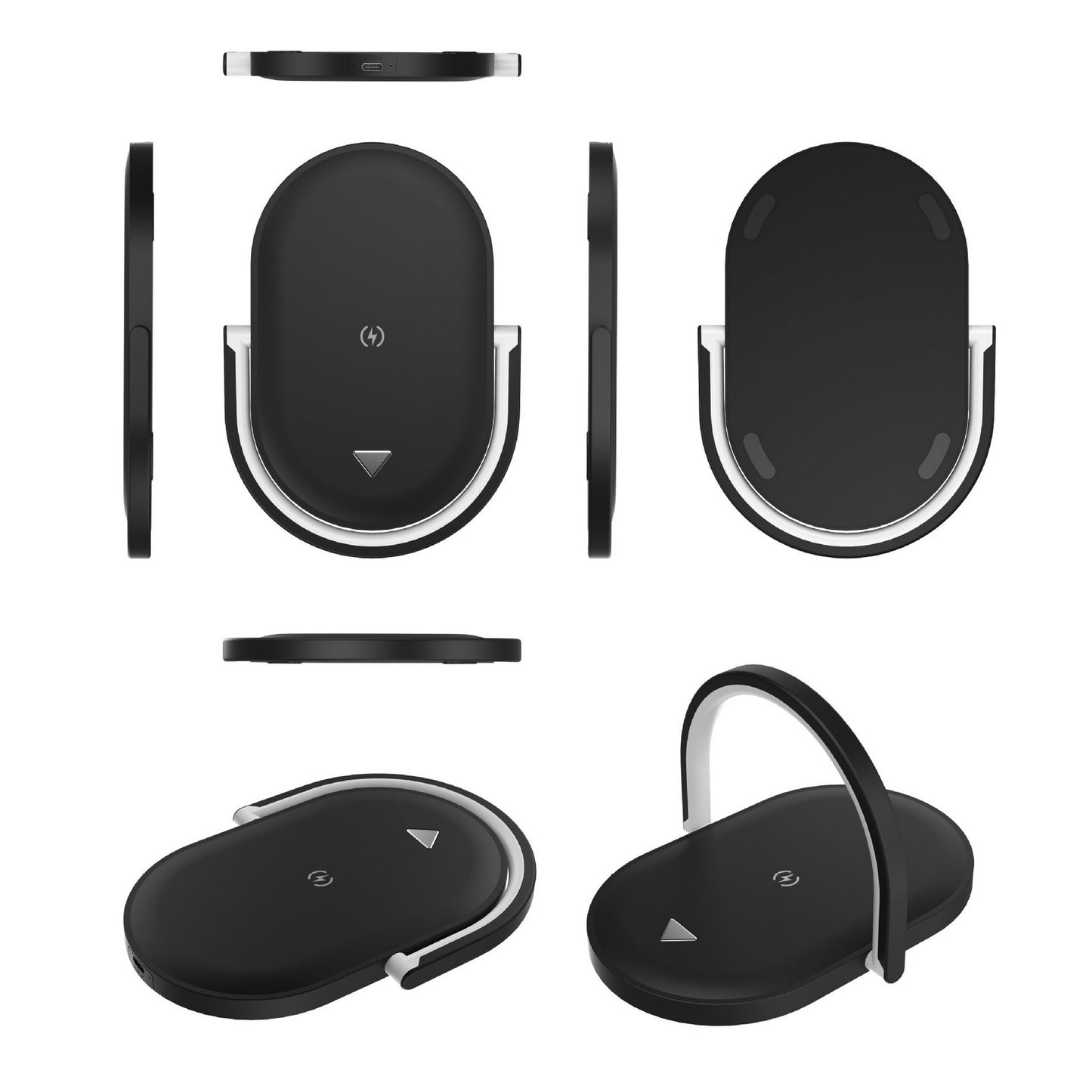 3 in 1 Desk Lamp 15W Wireless Charger W/Adjustable Phone Stand Fast Charging Pad (NO AC Adapter)