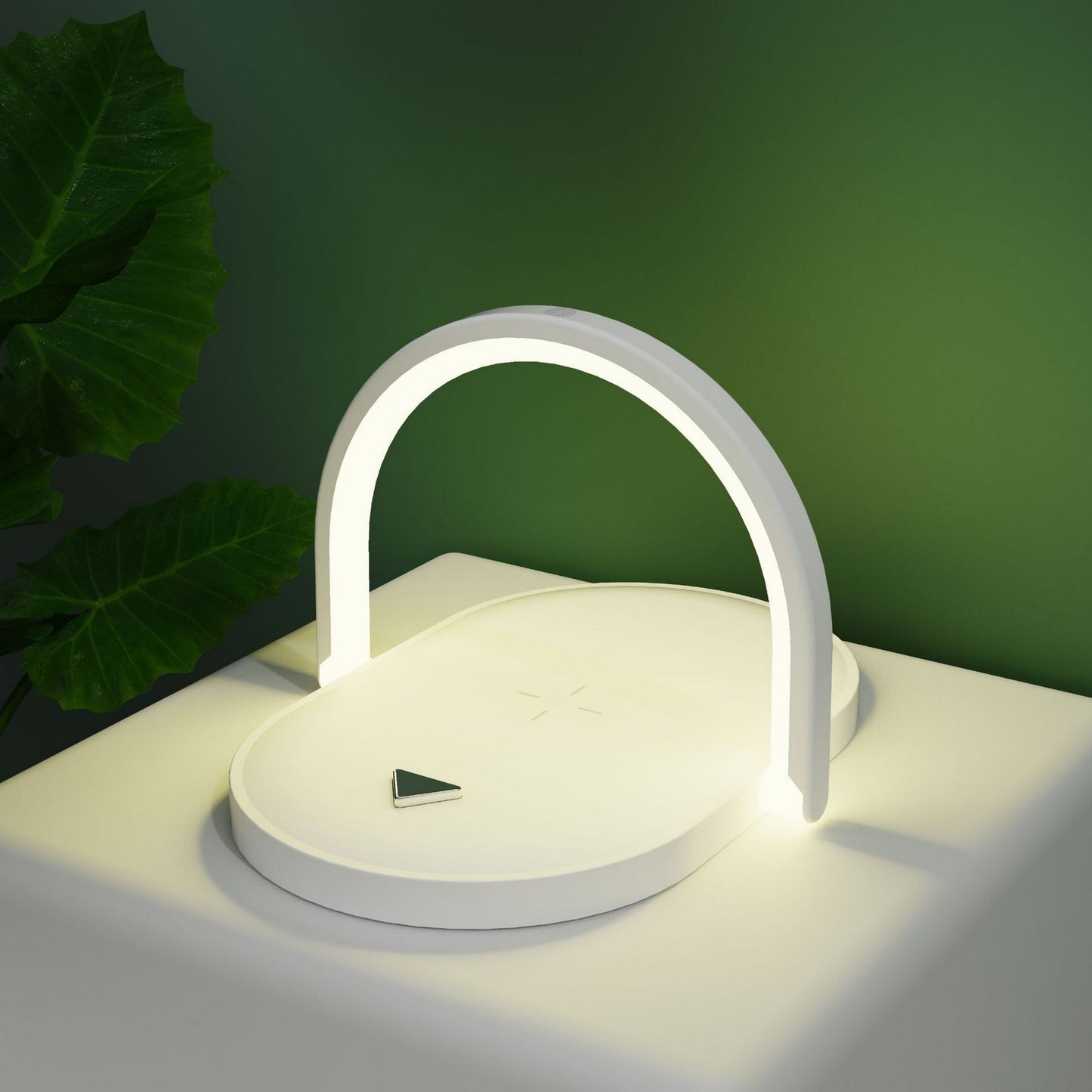 3 in 1 Desk Lamp 15W Wireless Charger W/Adjustable Phone Stand Fast Charging Pad (NO AC Adapter)