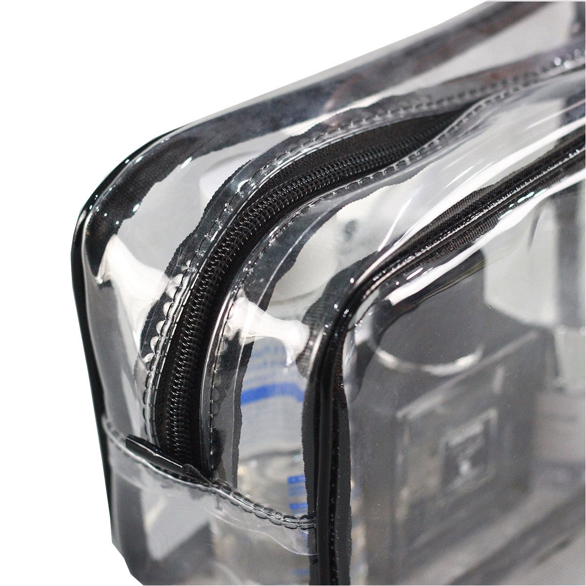 PVC Zippered Toiletry Makeup Bag Handle Bag