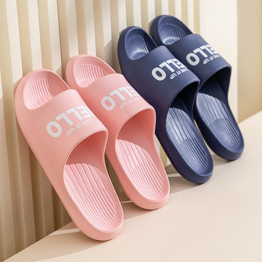 Summer men's feeling of stepping on feces, cool slippers for bathing, lightweight, simple, thick soled, at home, bathroom for couples, outdoor wearing of slippers for women