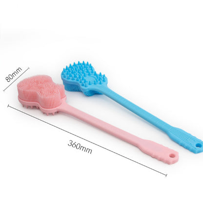 Guitar Shaped Silicone Scrubber for Shower Dual Sides Body Scrubber Exfoliator with Long Handle