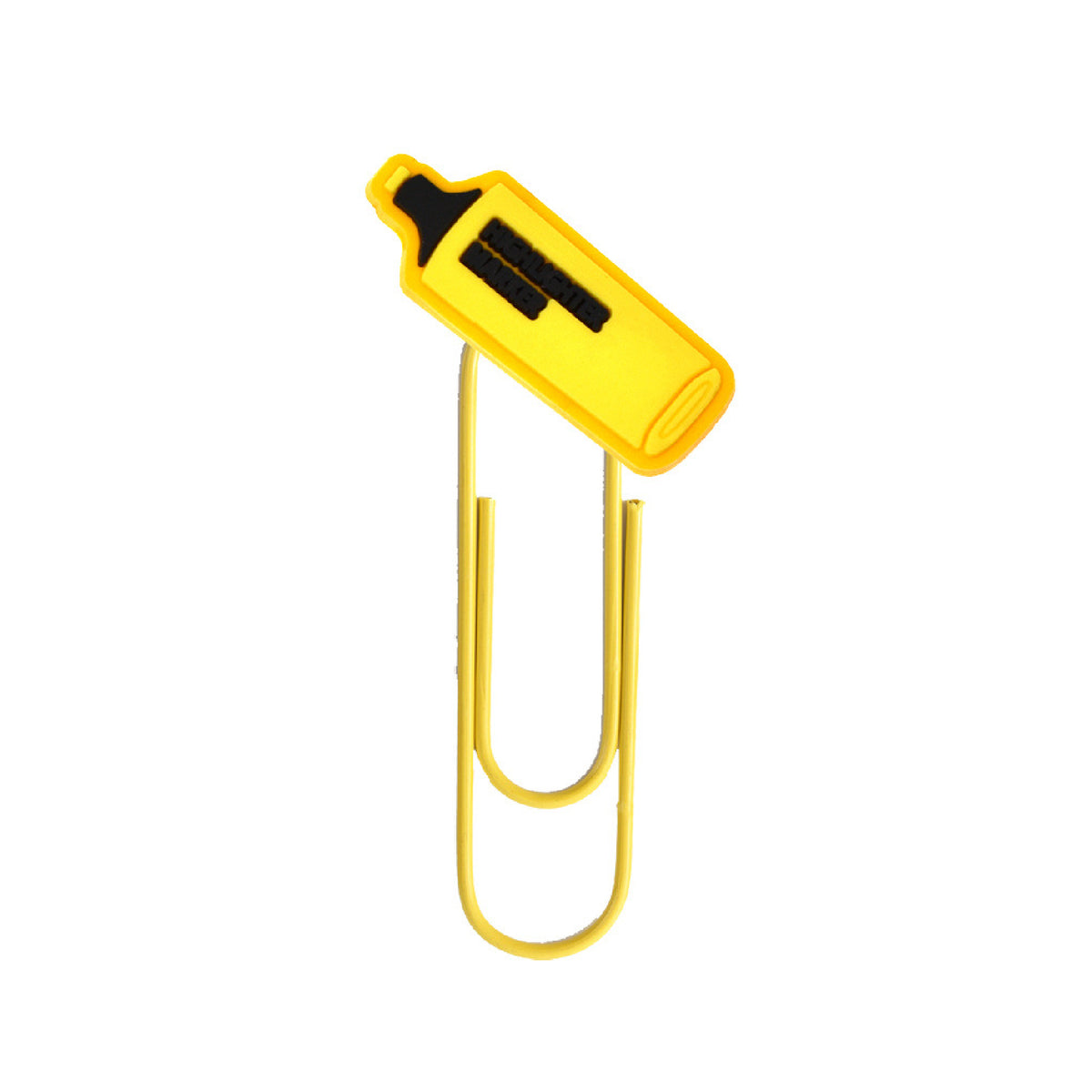 Patch Stationery Series - Highlighter Shape PVC Custom Top Paper Clip Coated Clip Paper Clasp