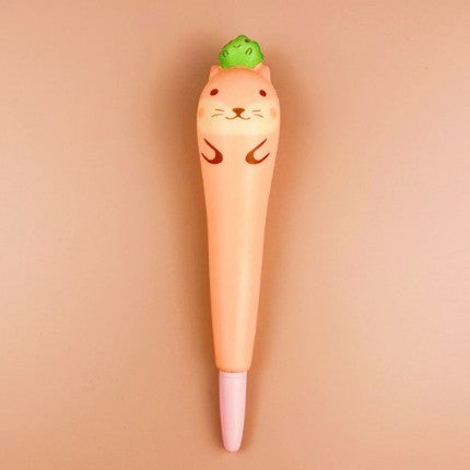 Sea Dog Stress Reliever Pen 2" 1 Squeeze Toy Pen PU Foam Gel Ink Pen