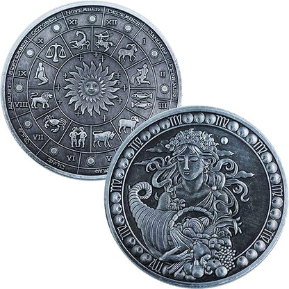 1.8" Custom Commemorative Coins 12 Constellation Challenge Coin Lucky Coin Birthday Present Gift