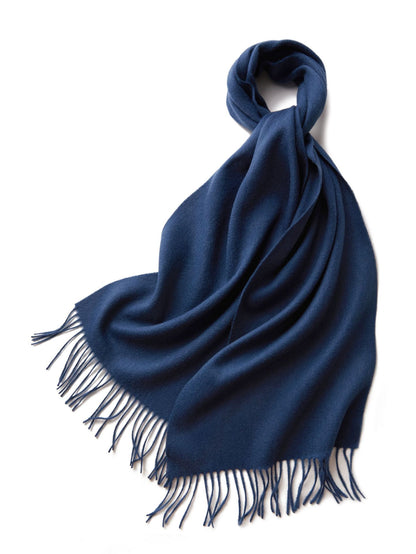 71" 100% Lamb Wool Plain Scarf Warm Autumn Winter Scarf Solid Color Fringed Wool Scarf