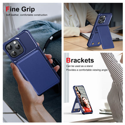PU Leather Magnetic Phone Wallet Card Holder Phone Case With Phone Stand