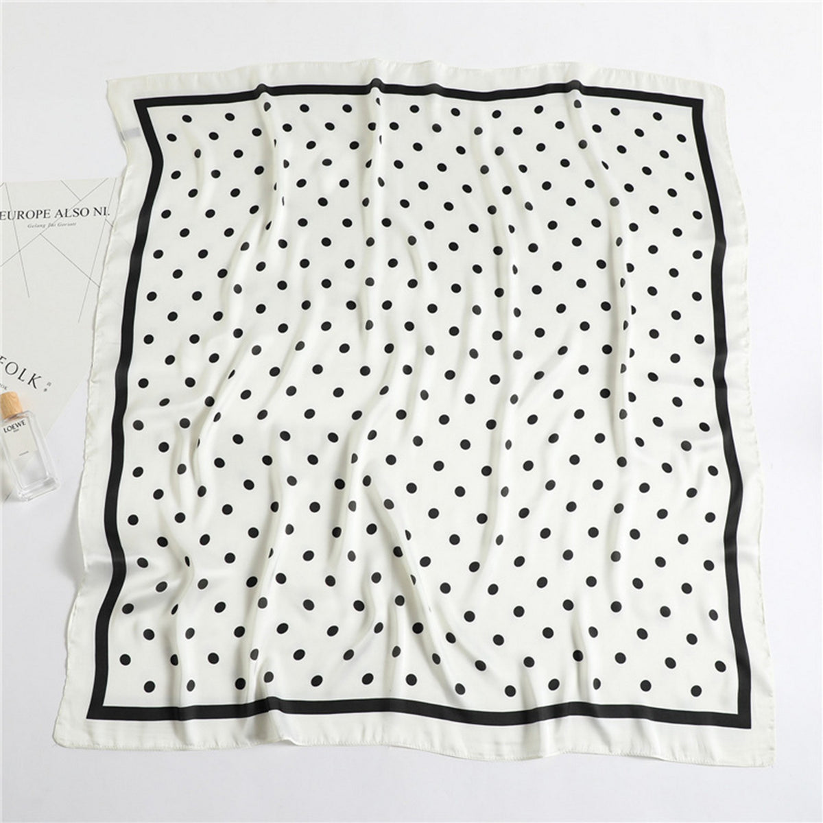 Custom 35.5" x 35.5" Polyester Satin Silk Feeling Neck Scarf Women's Square Bandana