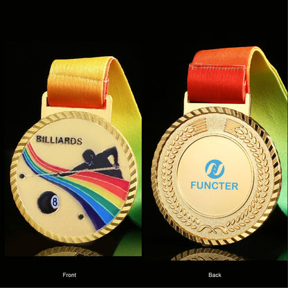 Billiards Award Medal Billiard Winner Medallion for Athletic Sports, Competitive Sports, Champion