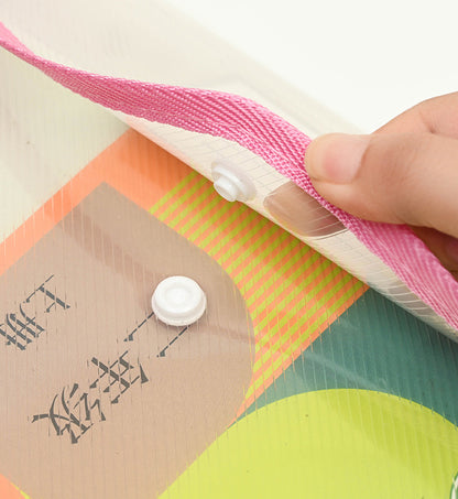 Colorful A4 Document Folder Plastic Envelope File Envelope W/ Snap Button Closure & Label Slot