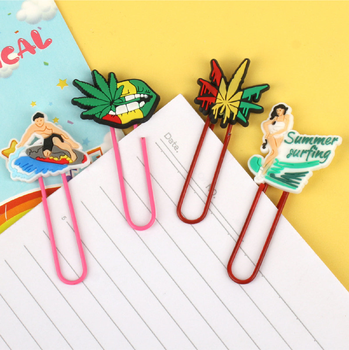 Custom Shape Paper Clip Hot Summer Swimming Bookmark Paper Clasp