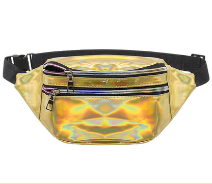 Waterproof Holographic Fanny Pack Shiny Waist Pack Luminous Waist Bag