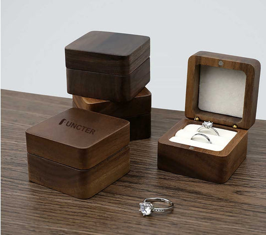 Rectangle Wooden Jewelry Ring Box