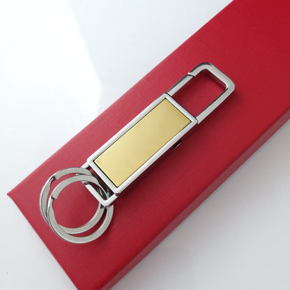 Auto Keychain Metal Long Square Shape Key Ring With Hook