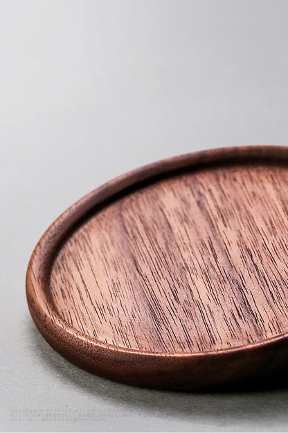 3.5" Custom Round Black Walnut Wooden Cup Coaster