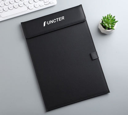 9.06" W x 13" H PU Leather Magnetic Clipboard w/Pen Holder