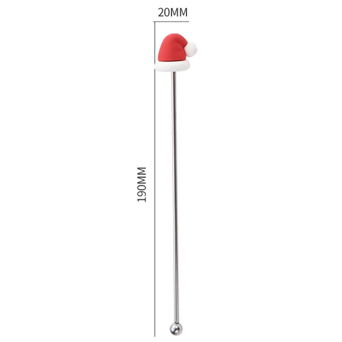 7.5 L Stainless Steel Christmas Hat Top Beverage Stirrers Mixing Sticks