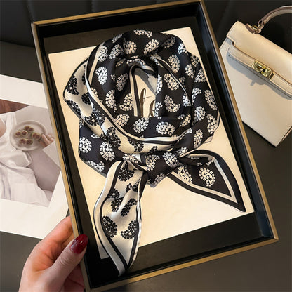 Custom 5.9" x 57" Long Silk Like Hair Scarves Women's Satin Handbag Wrap