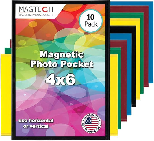 Magtech Magnetic Photo Pocket Picture Frame Holds 4x6" Photos