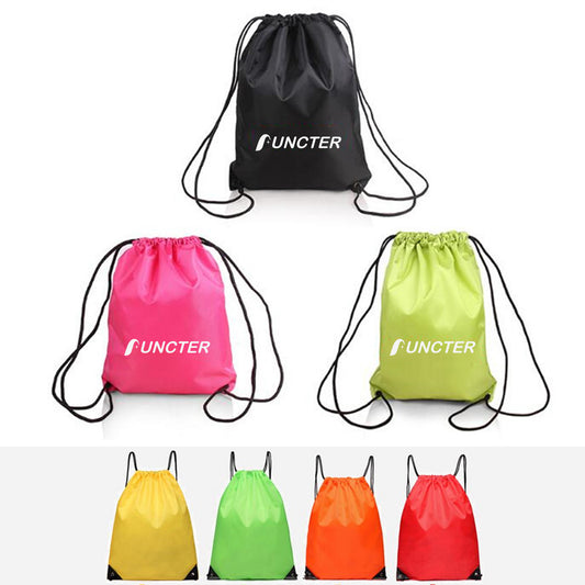 13.79 x 18.5" 210D Polyester Drawstring Backpack for Party Gym Sport Trip