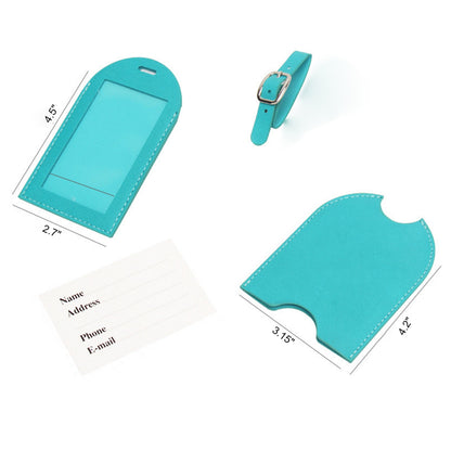 Slide-Out PU Leather Luggage Tag Privacy Suitcase Tag