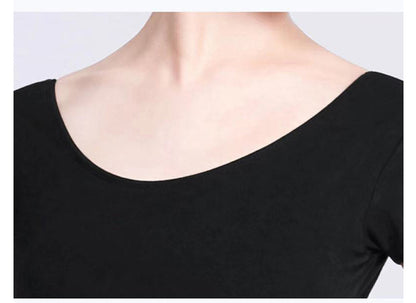 Women's Round Neck Dance & Gym & Ballet Leotard Bodysuit - Half Sleeve