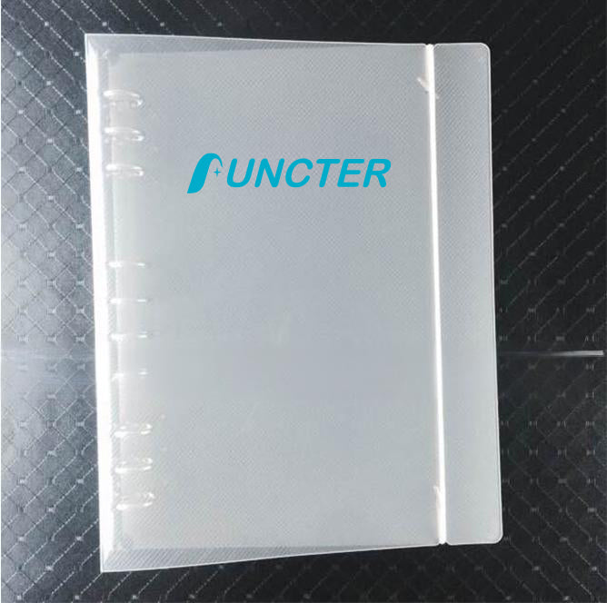 B5 Clear Hard Cover Round Ring Binders 9-Ring Binder Document Folder W/ Elastic Band