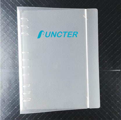 B5 Clear Hard Cover Round Ring Binders 9-Ring Binder Document Folder W/ Elastic Band