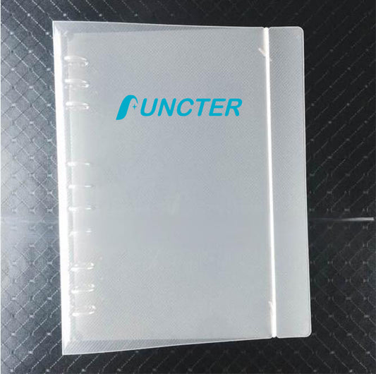 B5 Clear Hard Cover Round Ring Binders 9-Ring Binder Document Folder W/ Elastic Band