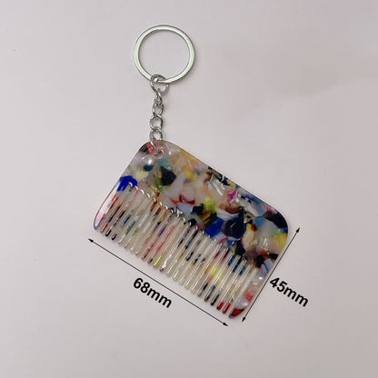 Mini Travel Tortoise Comb Keychain Pocket Comb