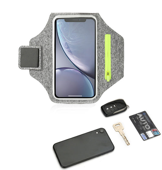 New White Hemp Grey Touch Screen Outdoor Sports Cellphone Armband
