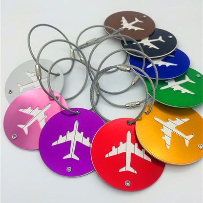 Round Aluminium Alloy Suitcase Tag Card Holder