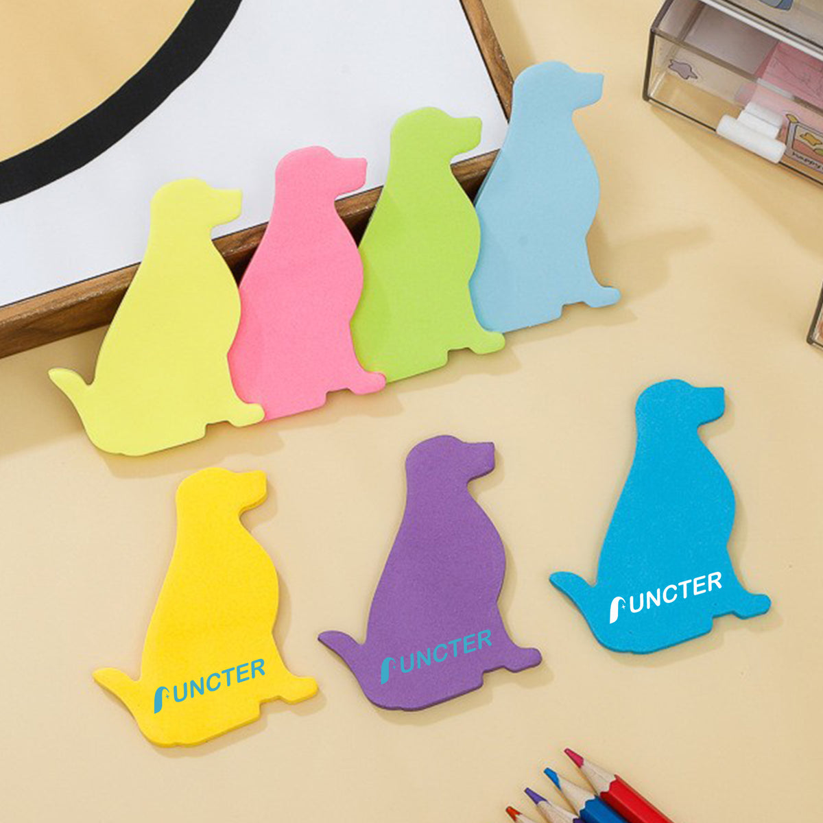 50 Sheets 2.36 x 3.15" Adhesive Dog Shape Sticky Notes Notepaper