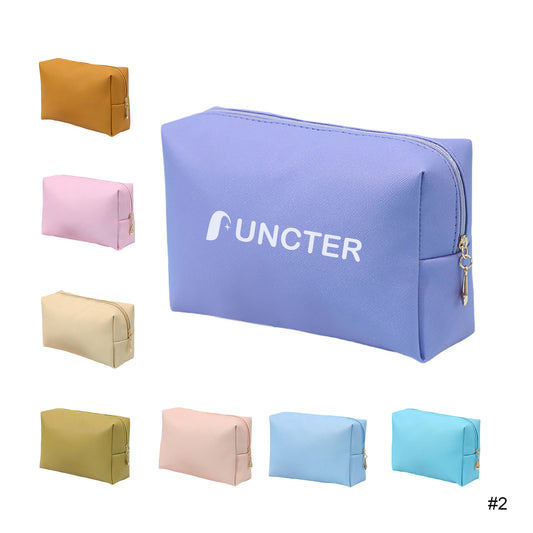 PU Pastel Solid Color Makeup Bag Cosmetic Pouch