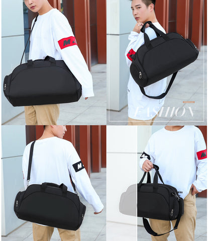 Wet and Dry Separated Nylon Tote Bag Swimming Bag Gym Bag for Beach/Fitness/Travel(Size M)