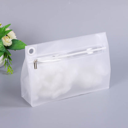 20mil PVC Zippered Toiletry Makeup Bag W/Hole