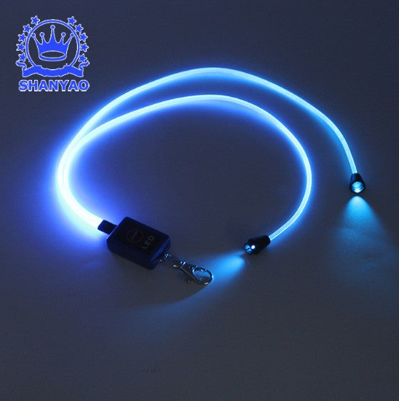 LED Light Up Alternative Polyester Lanyard w/Metal Swivel Clasp