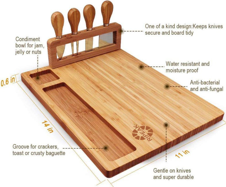 Bamboo Cheese Board Set