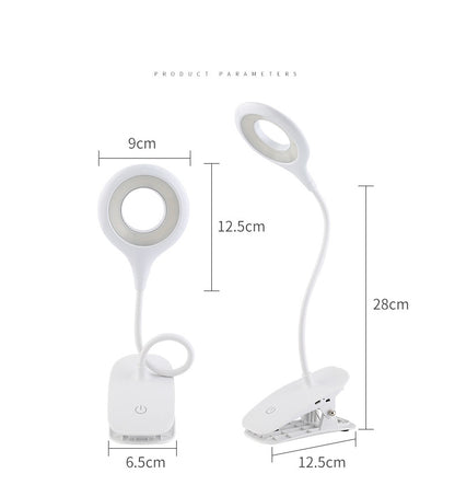 3-level Brightness LED USB Rechargeable Touch Control Reading Clip Desk Lamp