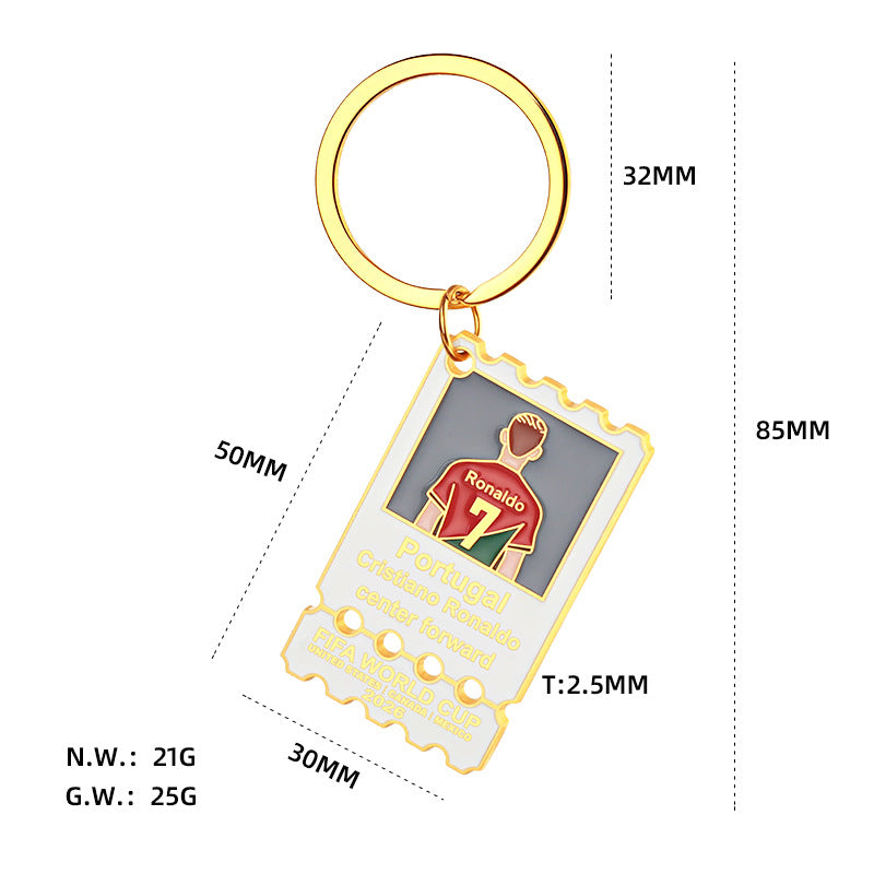Metal Board Keychain Number 7 Keychain Cristiano Ronaldo Keychain