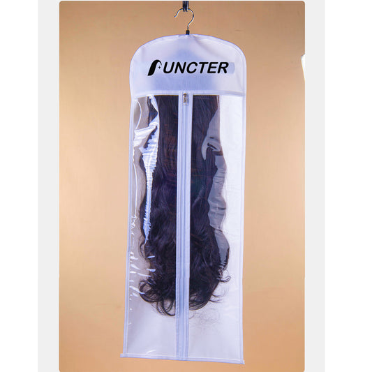 11.4" x 31.4" Foldable Dust-proof Wig Bags w/ Wooden Hanger