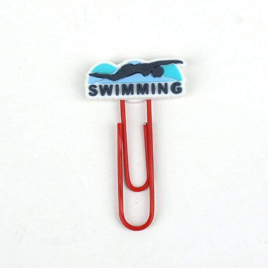 Custom Shape Paper Clip Hot Summer Swimming Bookmark Paper Clasp