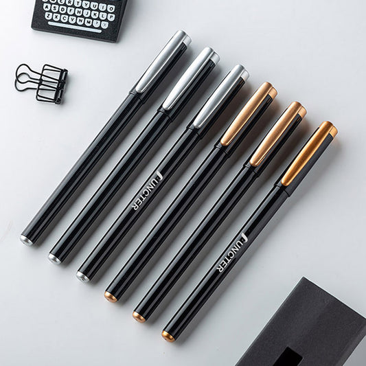 ABS Barrel Black Gel Pen with Cap