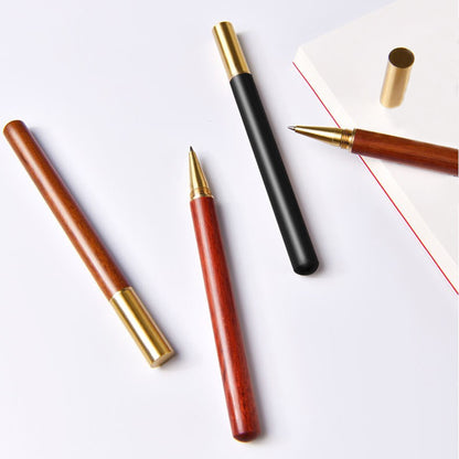 Vintage Wooden Pen With Brass Pen Cap