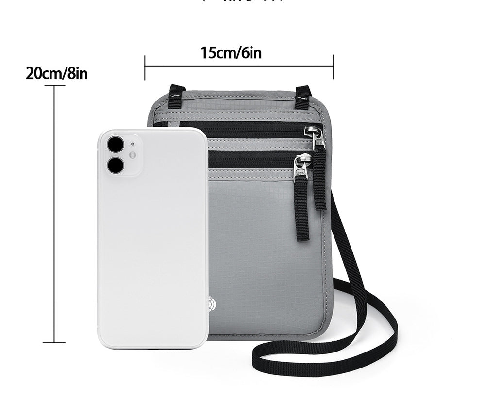 Water Resistant RFID Passport Holder Bag Travel Neck Wallet
