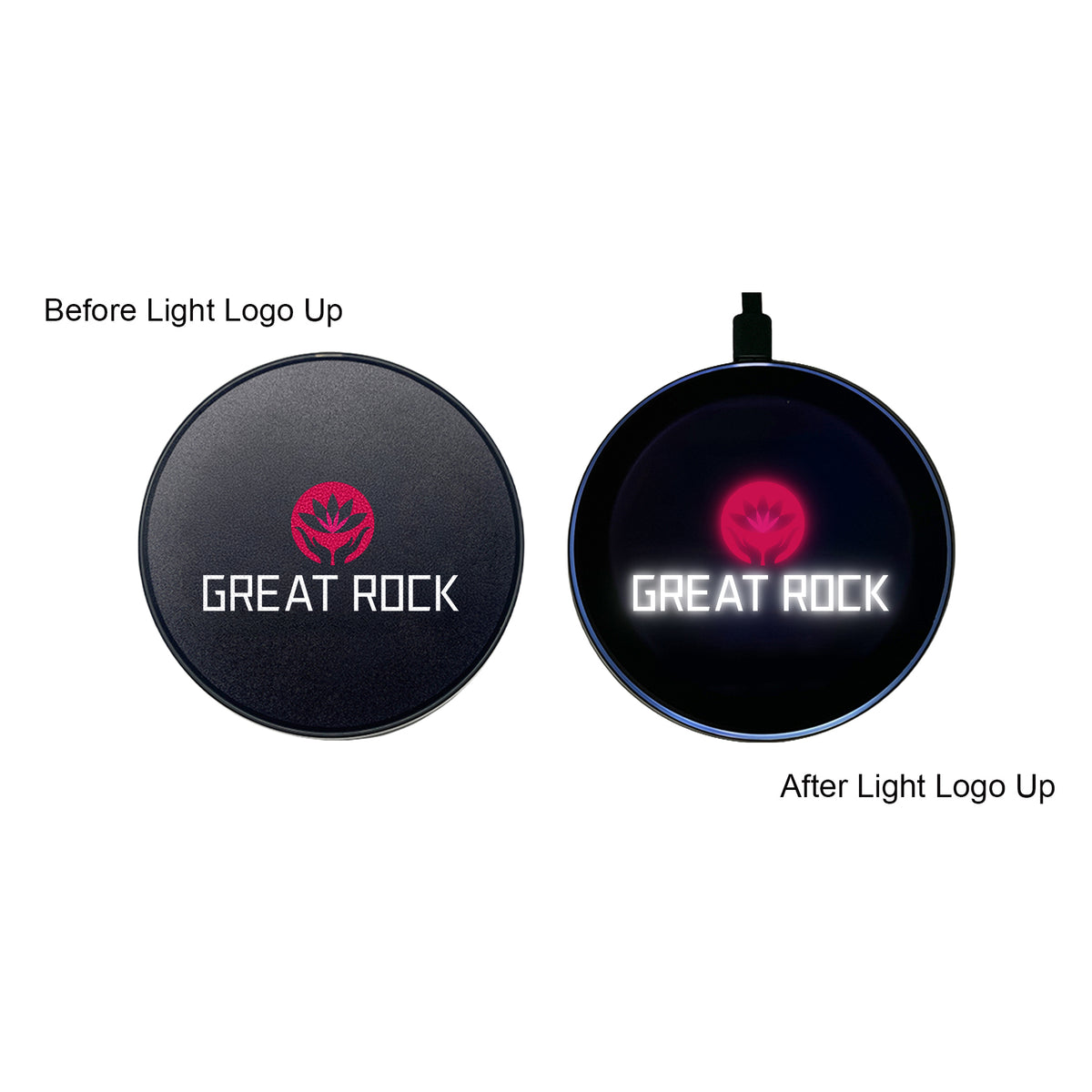 Full Color Flashing LED Light Up Wireless Charger