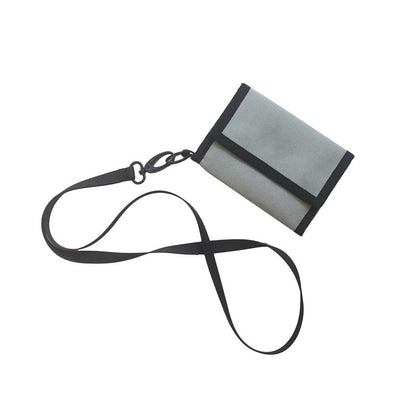 Trifold Biker's Silm Portable Neck Wallet Cards Holder W/Hanging Lanyard Oxford Neck Purse
