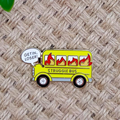 Custom Burning Bus Badge Pin Cute Enamel Lapel Pins Brooch Pin Badge Plated Badge for Clothing Bags