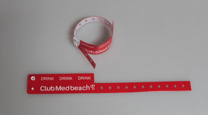 PVC Disposable Identification Bracelet W/ 3 Detachable 'Coupons'