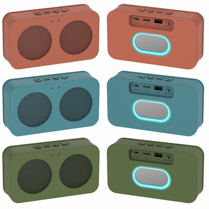 1200 mAh Square Portable Mini Speaker W/LED Light